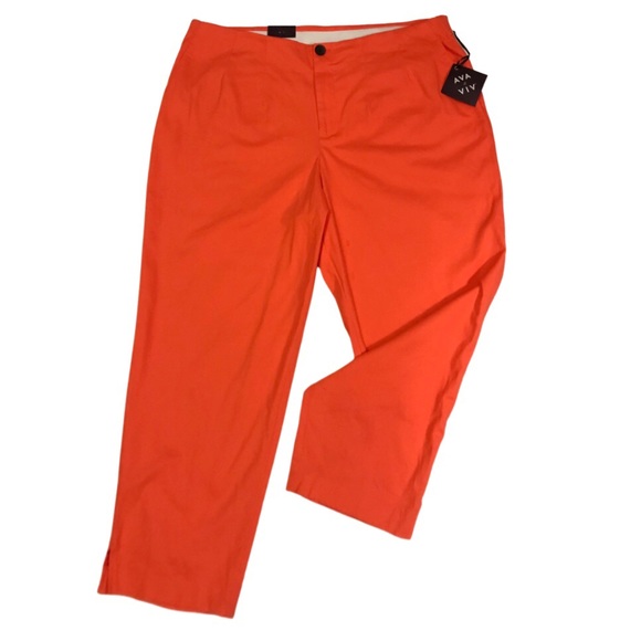 Ava & Viv Soft and Silky Capri Khaki Pants - Picture 1 of 6